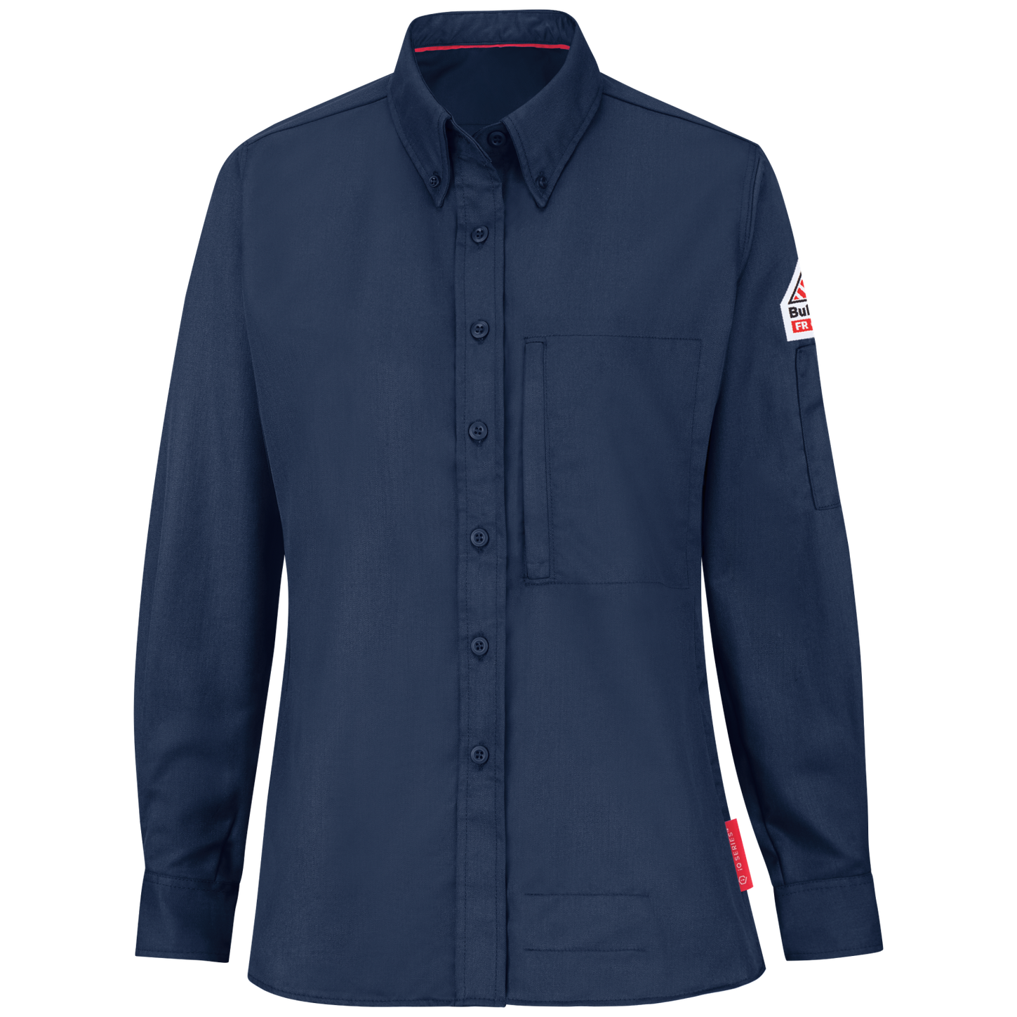 Bulwark-fr-womens-qs23-lightweight-woven-shirt-navy-front