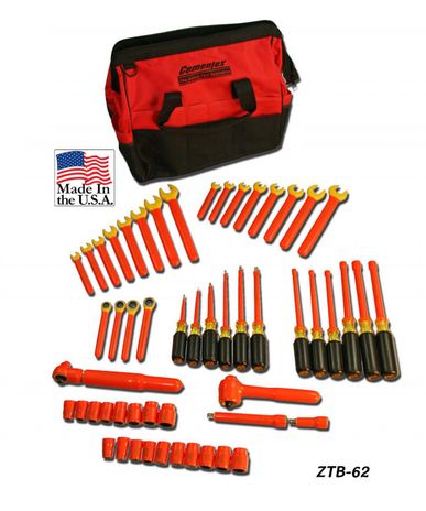 Cementex ZTB-62 Insulated Tool Set In Zippered Bag, 62PC