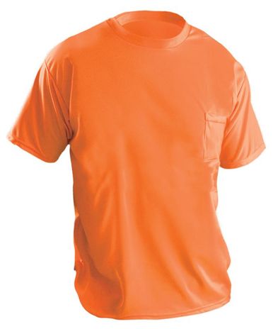 Occunomix LUX-XSSPB Hi-Viz Short Sleeve Wicking Birdseye T-shirt Orange Front