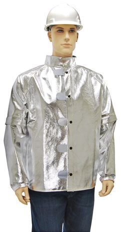 Otterlayer aluminized jacket removable sleeves front detail C13-ACF