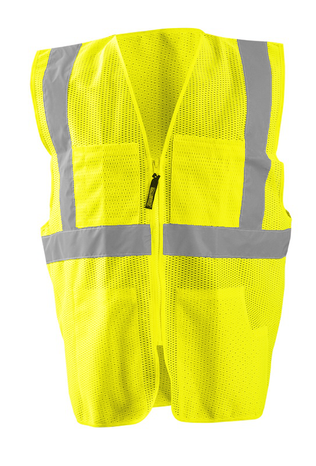 Occunomix OccuLux Vest LUX-SSGCS - Economy Mesh, Surveyors Hi Vis Front Yellow