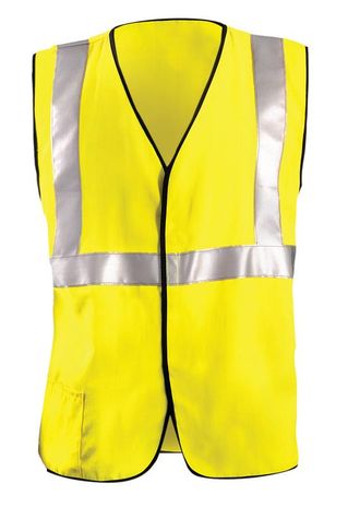 Occunomix LUX-HRC2FR Hi-Viz Flame Resistant Single Stripe Half Sleeve Solid Vest Front