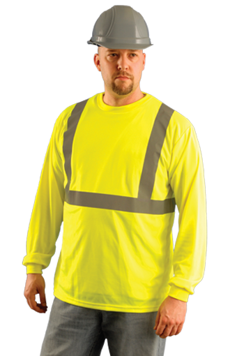 Occunomix LUX-LSET2B Hi-Viz Long Sleeve Wicking Birdseye T-Shirt