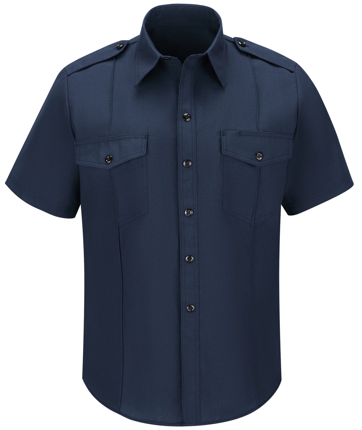 Workrite FR Shirt FSC6, Fire Chief, Classic Short Sleeve Navy Front