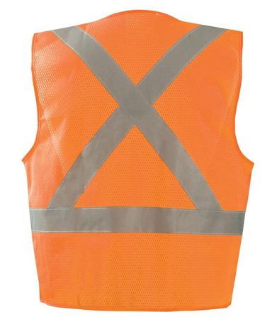 Occunomix ECO-IMZX Mesh X-Back Vest with Zipper Back Orange