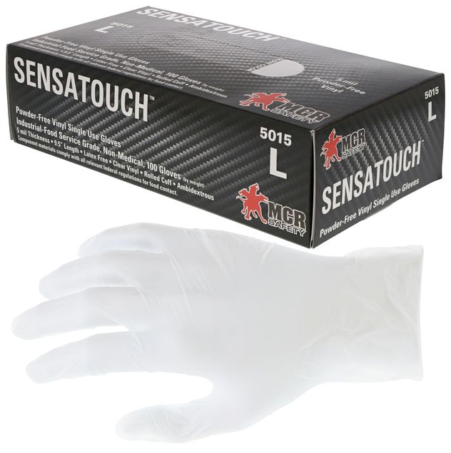 MCR Safety SensaGuard Vinyl Disposable Gloves 5015 Powder-Free