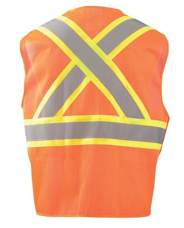 Occunomix ECO-IMB2TX Break-Away Two-Tone X-Back Mesh Vest Back Orange