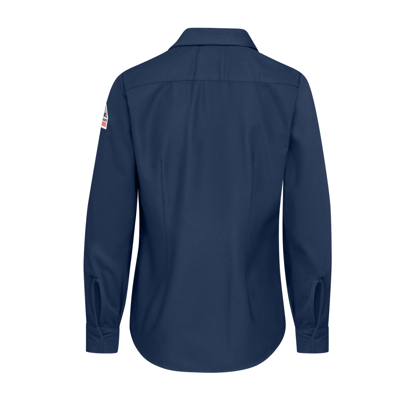 Bulwark-fr-sls3-womens-pocketless-work-shirt-navy-back