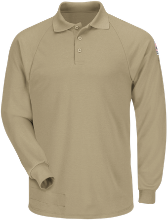 bulwark-fr-polo-smp2-classic-lightweight-long-sleeve-khaki-front.png