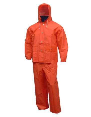 Tingley Comfort-Tuff .35mm PVC Rain Suit S63219- Blaze Orange, with Attached Hood