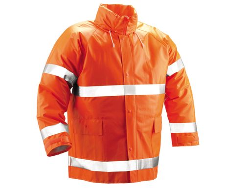 Tingley Comfort-Brite Hi Vis Flame Resistant Rain Jacket J53129 - Orange, with Attached Hood