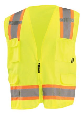 Occunomix ECO-ATRANS Value Two-Tone Surveyor Solid Vest Front Yellow