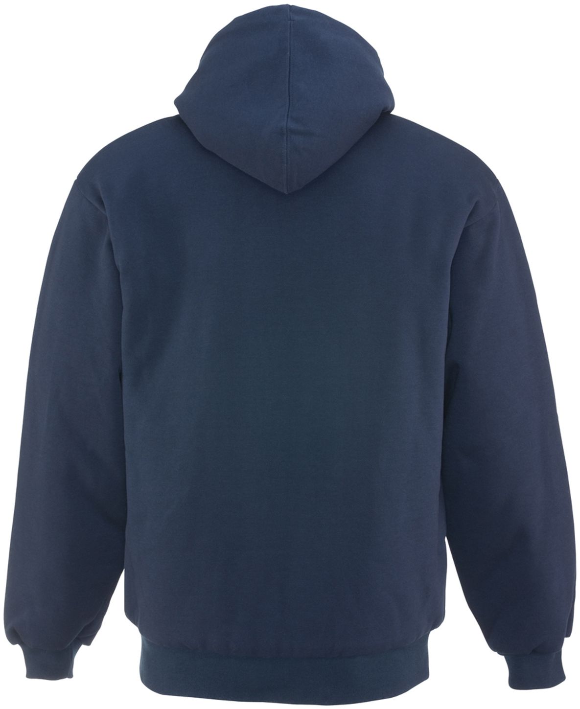 RefrigiWear 0488 Quilted Insulated Zipper Work Sweatshirt With Hood 3 Layer Navy Back