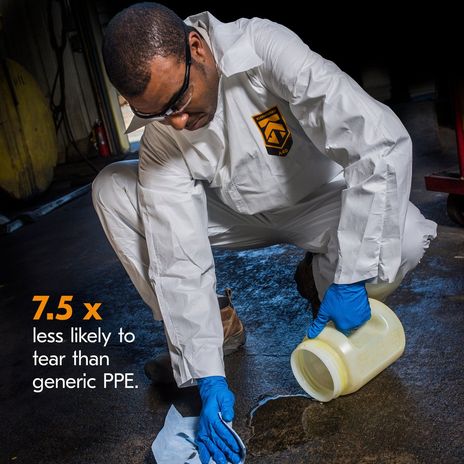 Kimberly Clark Kleenguard A40 Liquid & Particle Coverall Zipper Front Example