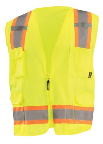 Occunomix ECO-ATRANS Value Two-Tone Surveyor Solid Vest Front Yellow