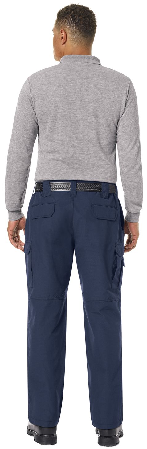 Workrite FR Polo Shirt FT20 Long Sleeve Fire Station Wear Heather Grey Example Back