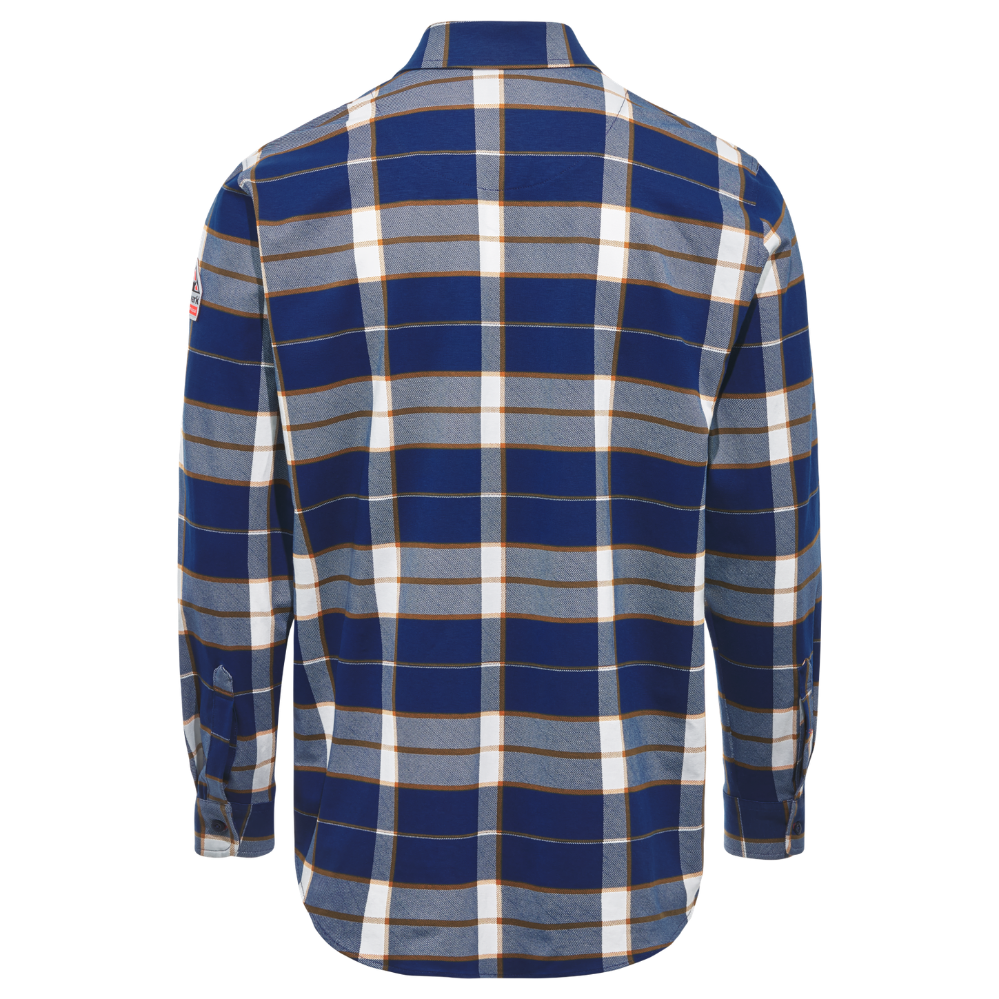 BulwarkFR-STG2-KNIT-BUTTON-DOWN-SHIRT-PLAID-BACK