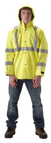 nasco envisage hi vis yellow premium breathable rain jacket