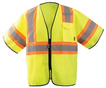 Occunomix ECO-GCZ32T HiViz Two-Tone Mesh Vest Front Yellow