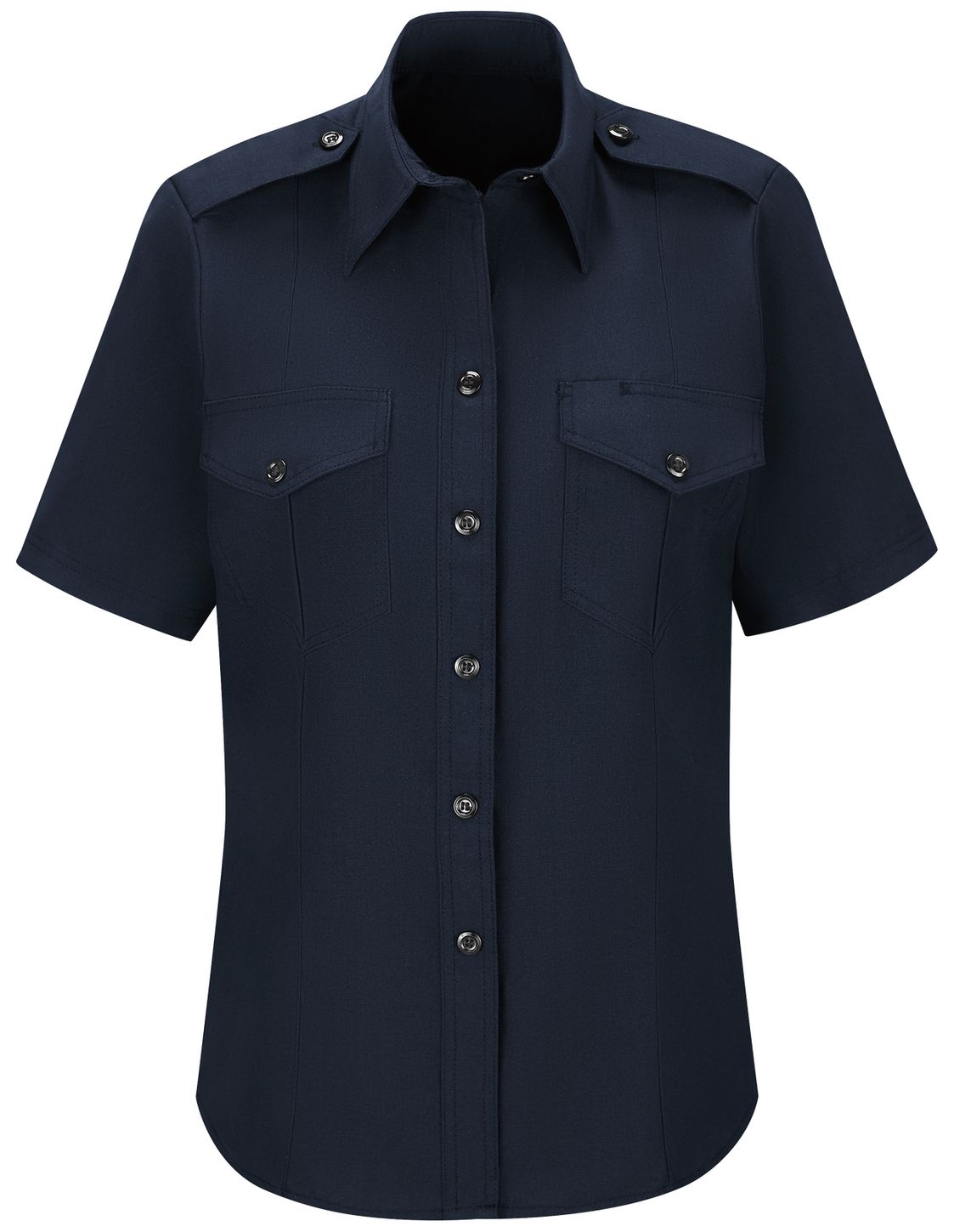 Workrite FR Women's Chief Shirt FSC7, Classic Short Sleeve Midnight Navy Front