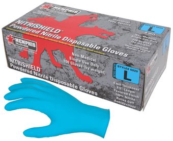 MCR Safety NitriShield Nitrile Disposable Powdered Gloves 6020