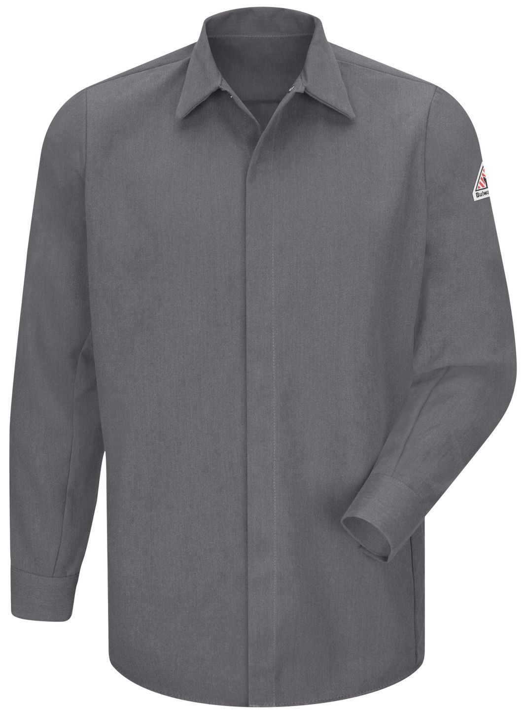 bulwark-fr-shirt-sms2-midweight-pocketless-concealed-gripper-work-grey-front.jpg