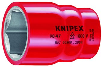 Knipex Tools Inch-Sized Insulated Hexagon Sockets For 1/2" Driver