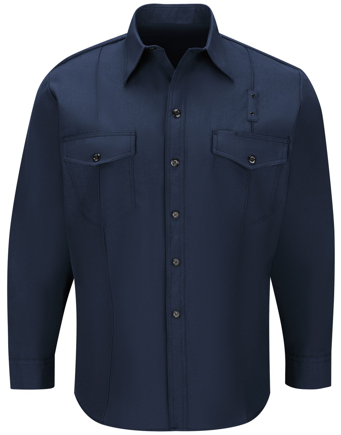 Workrite FR Firefighter Shirt FSF4, Classic Long Sleeve, Western Navy Front