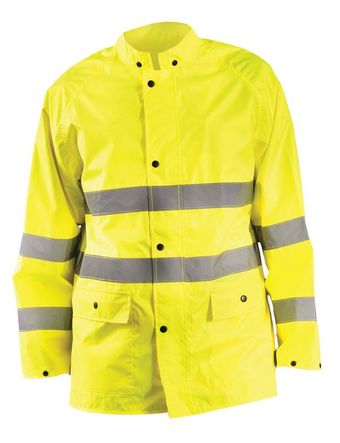 Occunomix LUX-TRJKT Breathable High Visibility Rain Jacket, Class 3 Front