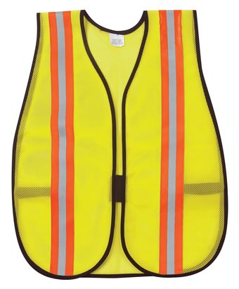 MCR Safety River City Safety Vest V200R - High Visibility, Reflective Stripes, Lime Color