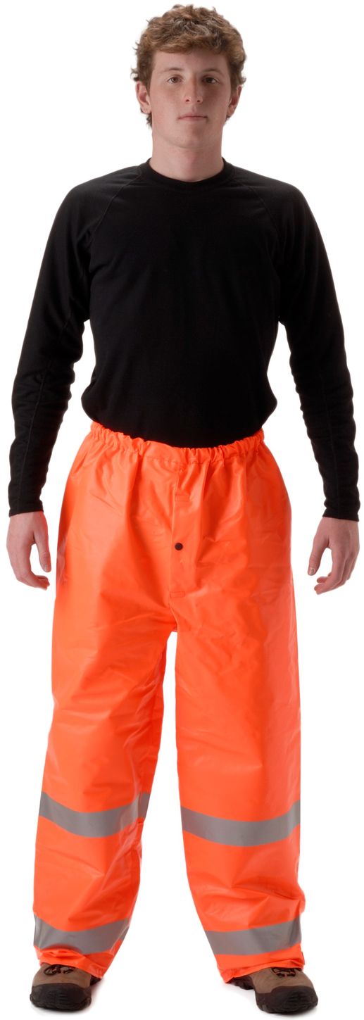 Nasco Arclite HiVis 1501P Elastic Waist Arc Flash Rain Pant Fluorescent Orange Front