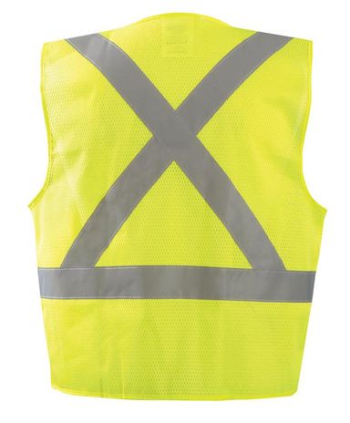 Occunomix ECO-IMZX Mesh X-Back Vest with Zipper Back Yellow