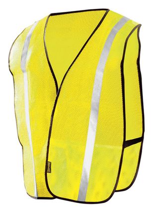 Occunomix LUX-XSBM Hi-Viz Mesh Silver Reflective Vest Yellow Front