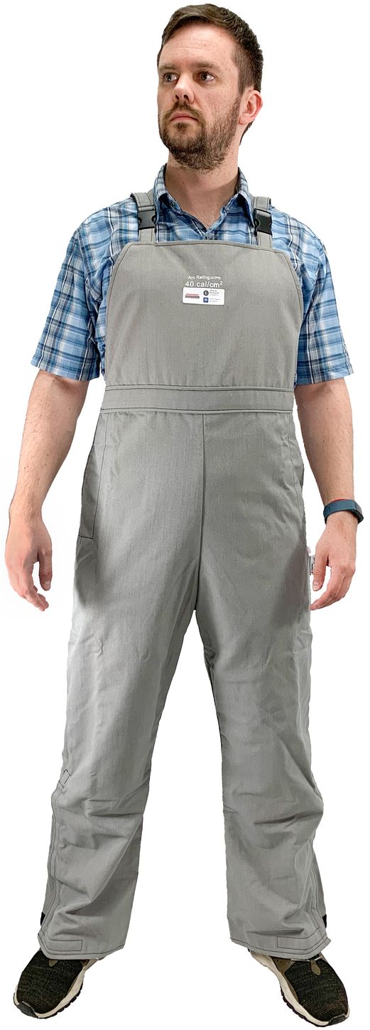 Cementex CUL40PT 40 Cal O Series UltraLite Arc Rated Bib HRC 4 Front Grey