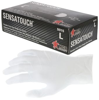 MCR Safety SensaGuard Vinyl Disposable Gloves 5015 Powder-Free