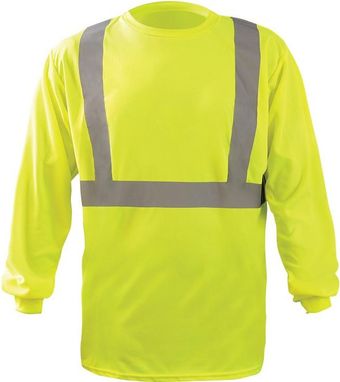 Occunomix LUX-LST2BX Long Sleeve Wicking Birdseye X-Back T-Shirt Yellow Front