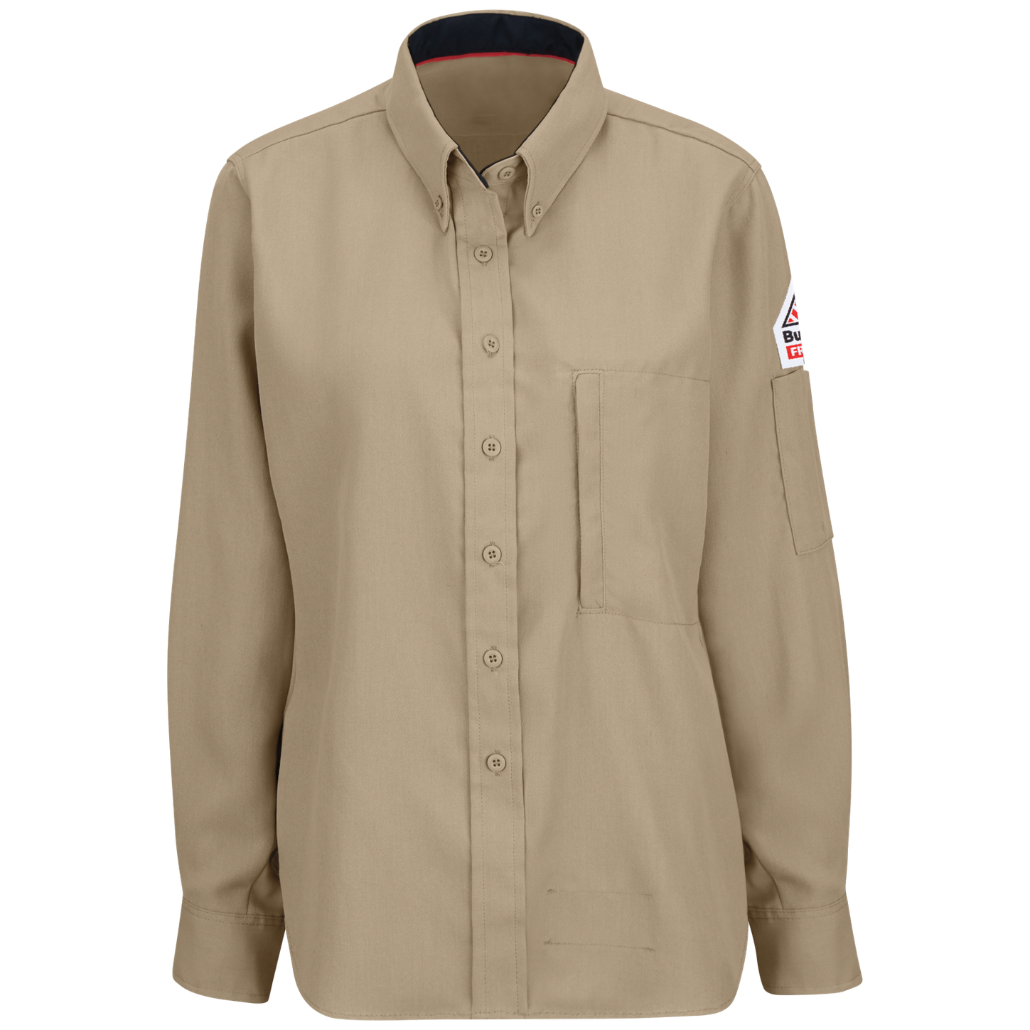 Bulwark-fr-qs53ki-insect-shield-womens-shirt-khaki-front