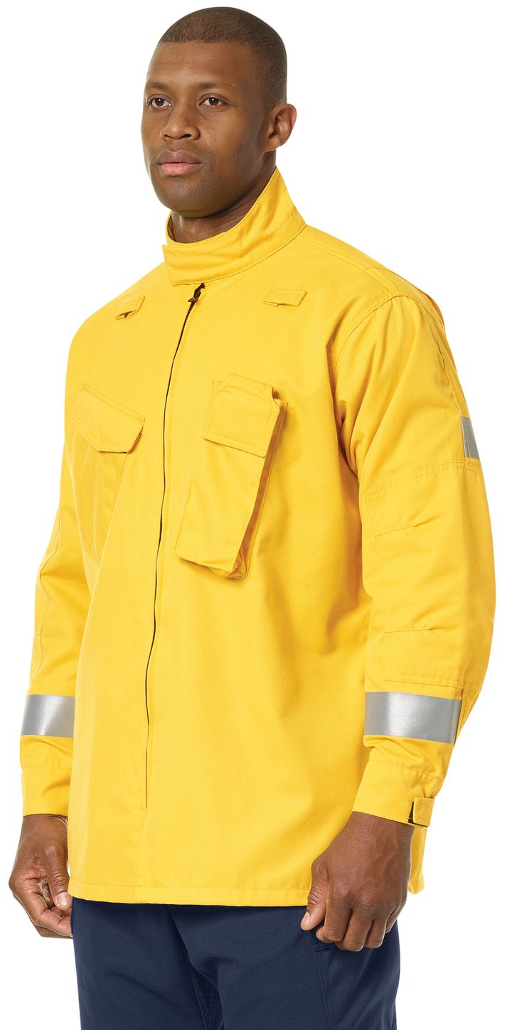 Workrite FR Jacket FW81, Relaxed Fit Wildland Yellow Example Left