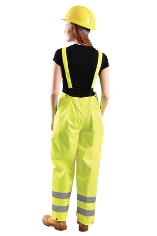 Occunomix LUX-TRBIB High Visibility Breathable Bib Rain Pants, Class E