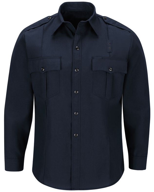 Workrite FR Fire Officer Shirt FSE0 Classic Long Sleeve Midnight Navy Front